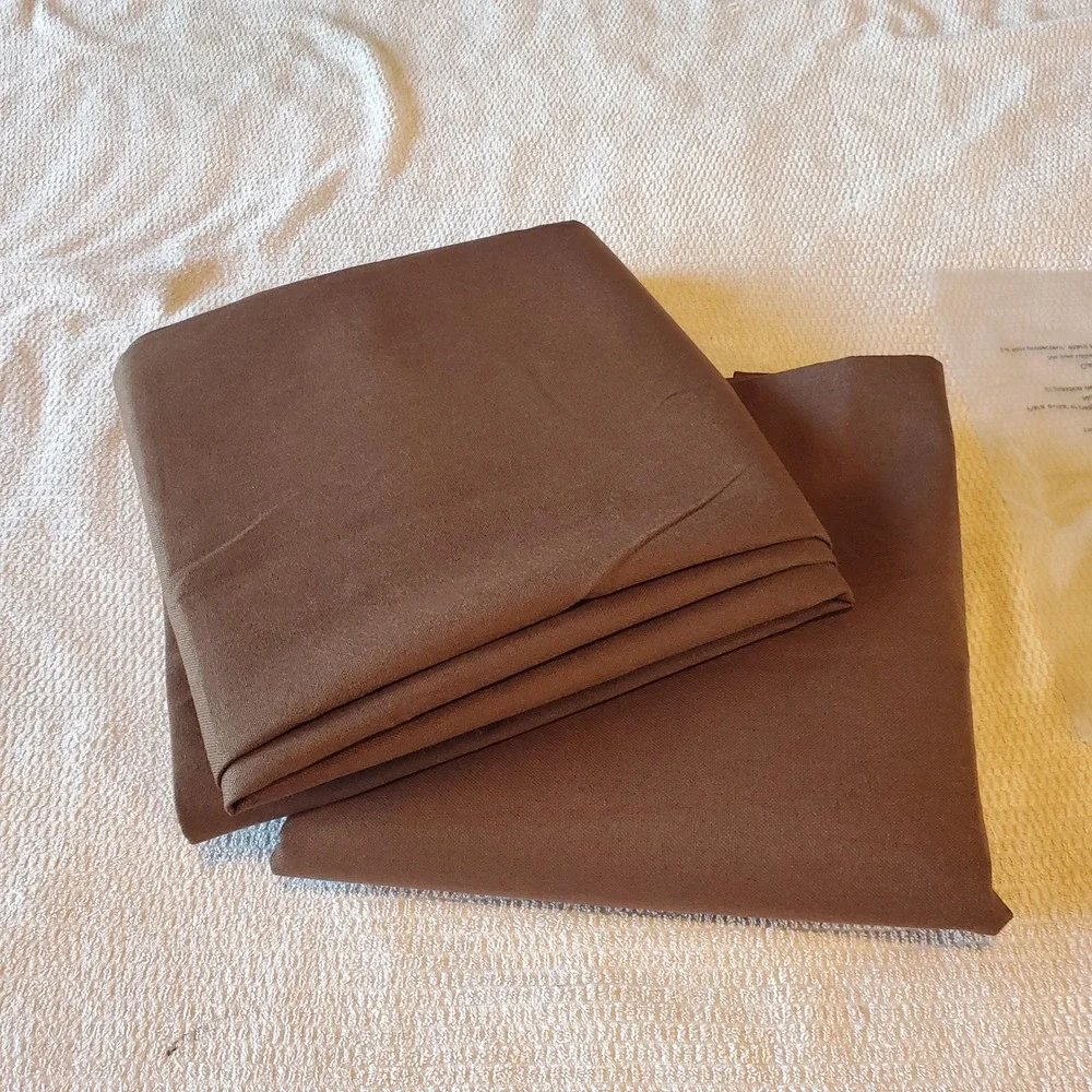 2 Chocolate Brown‎ Linen Blend Back Tab Curtain Panels 52x102 Solid Textured