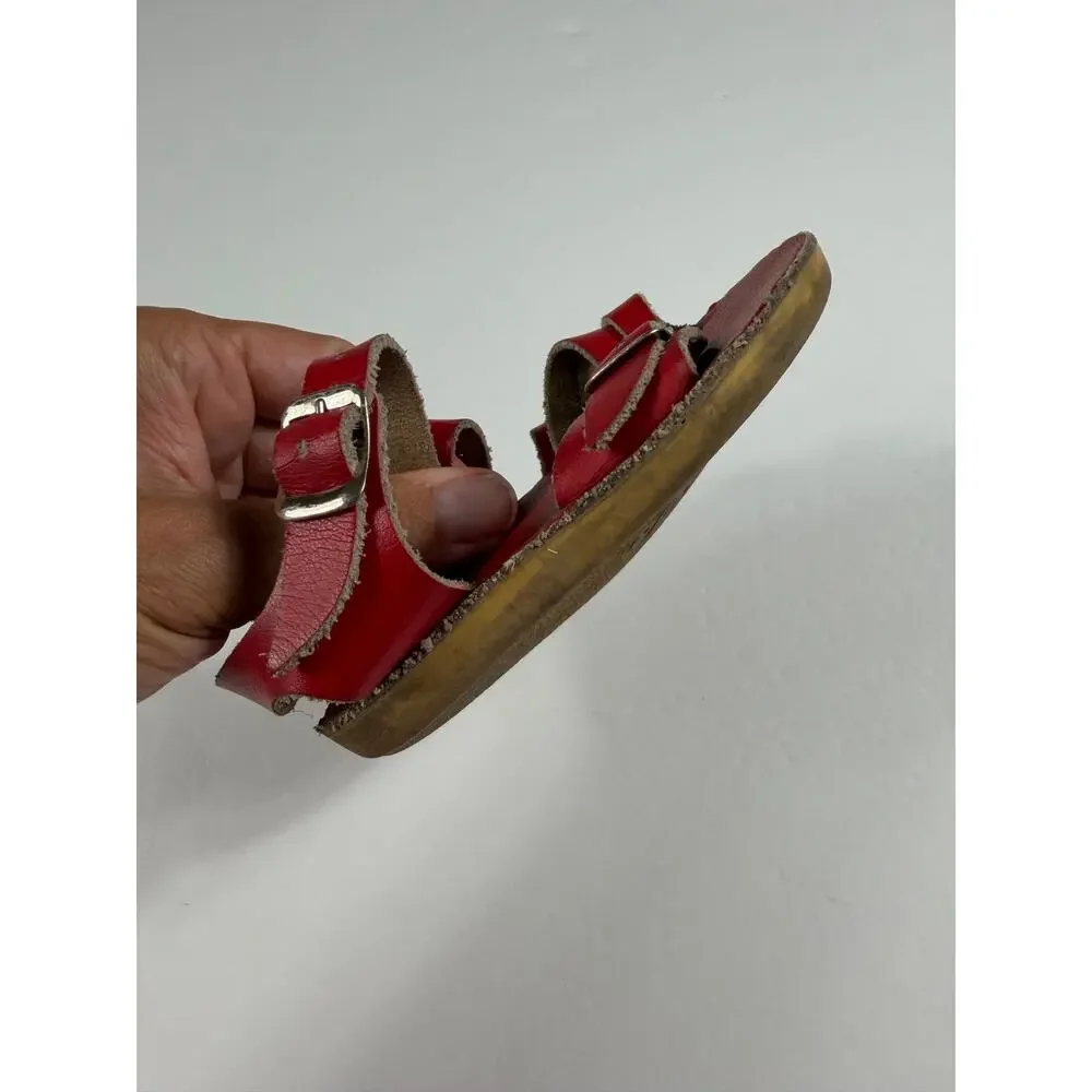 Salt Water Original Red Leather Sandals Size 4 Toddler