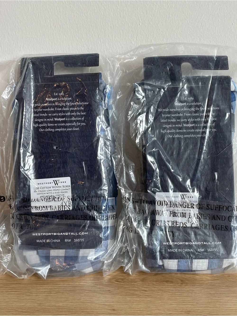 Westport Big & Tall Luxe Cotton Woven Boxer Shorts 100% Cotton 4XB (2 two-packs)