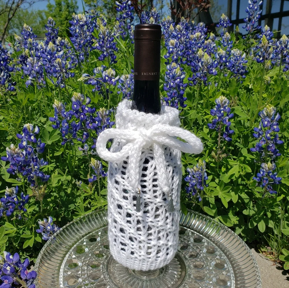 Handmade Knit Wine Bottle Cover Or Sleeve