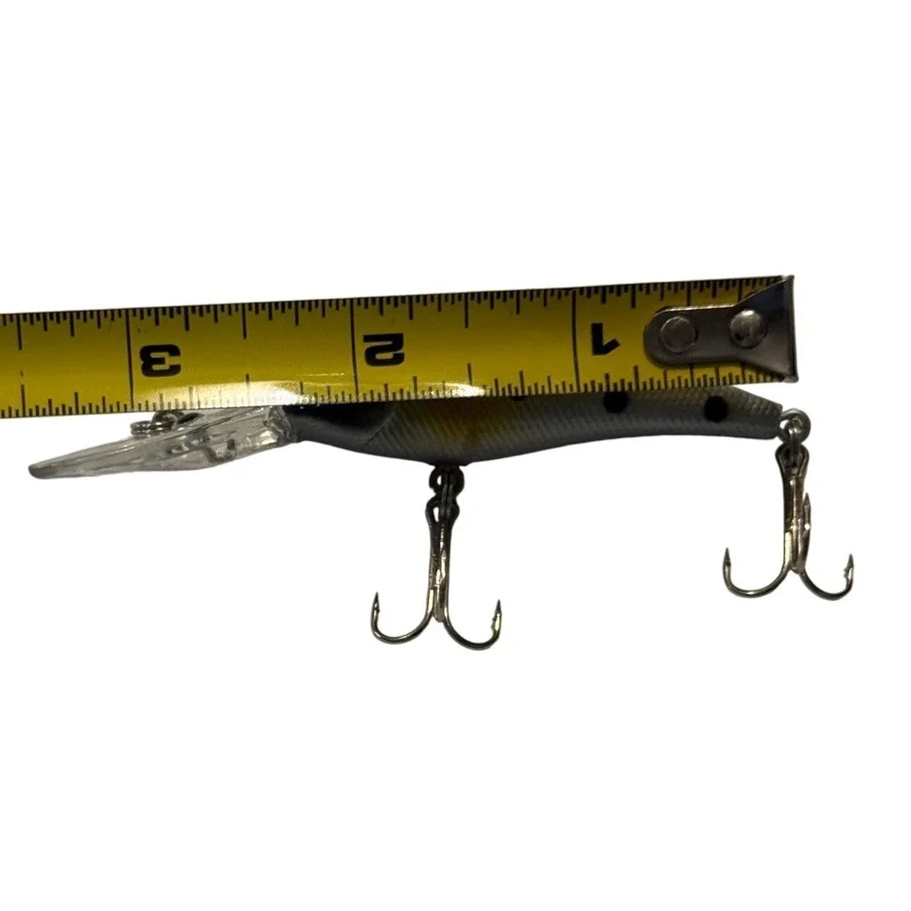 Deep Diving Crankbait Fishing Lure Silver Gold Black Dot 3.5 Inch 2 Treble Hooks