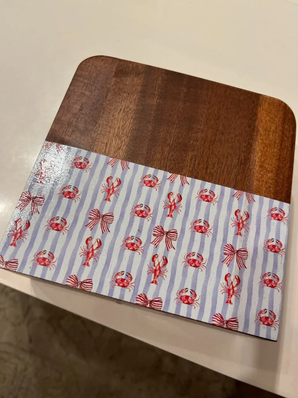 Nautical Napkin Holder - FreshBox Acadia Wood (Coastal Table Decor) NWT