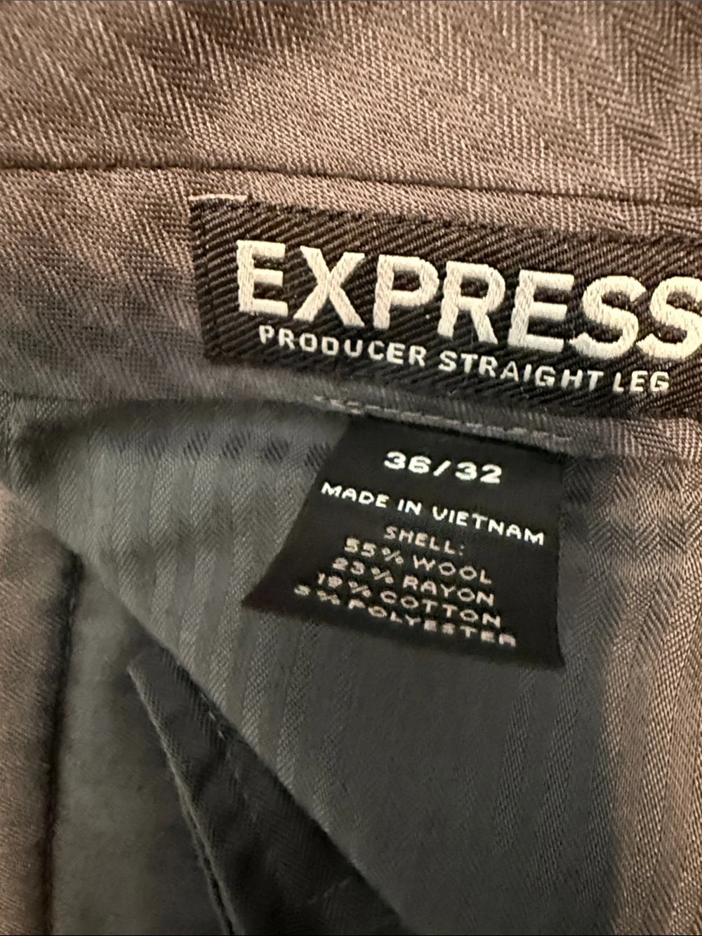 Express Gray Pinstripe Vest & Producer Straight Leg Pants Set 36x32 L
