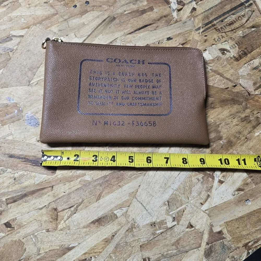 COACH Brown Leather Pouch Clutch Bag 9