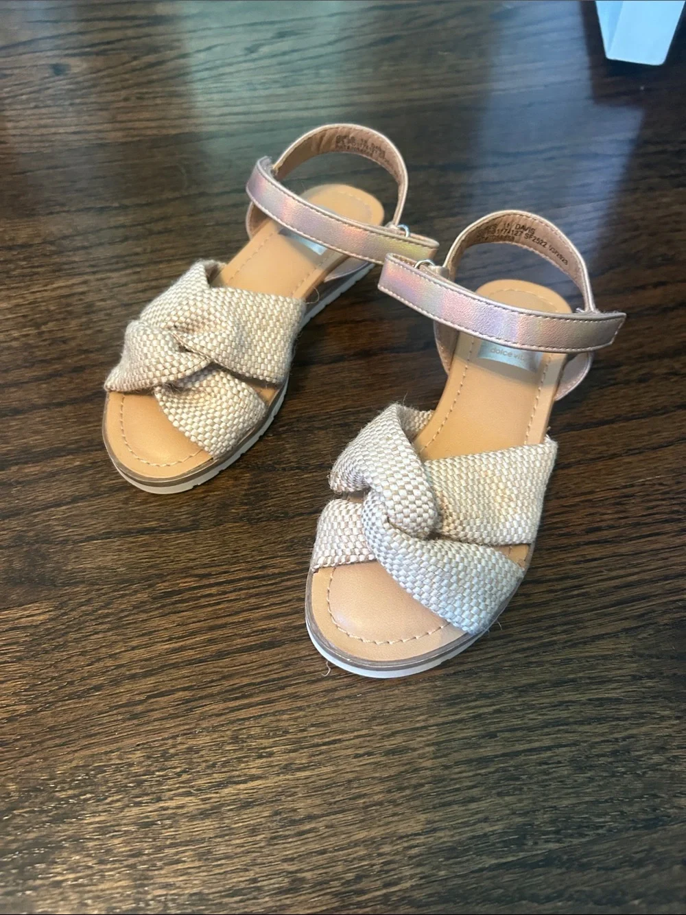 Girls' Dolce Vita Knotted Strap Sandals in Metallic Rose Gold