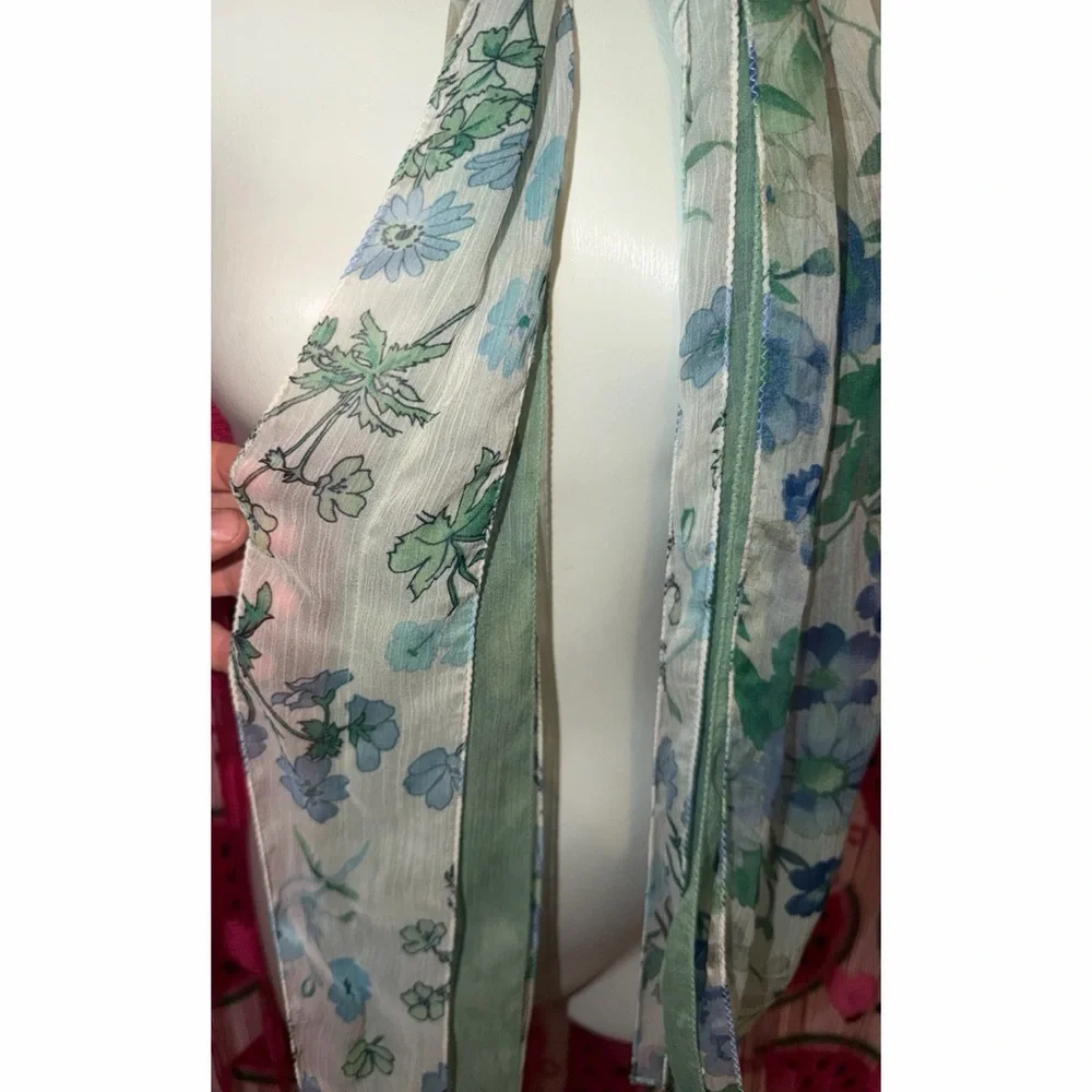 💚🩵 Floral Paneled Scarf