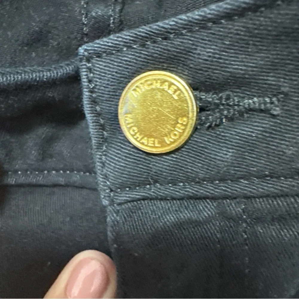 Michael Kors Black Skinny Pants with Gold Hardware