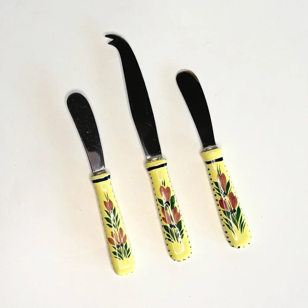 Henroit Quimper Cheese Knife Spreader Set for Charcuterie Board