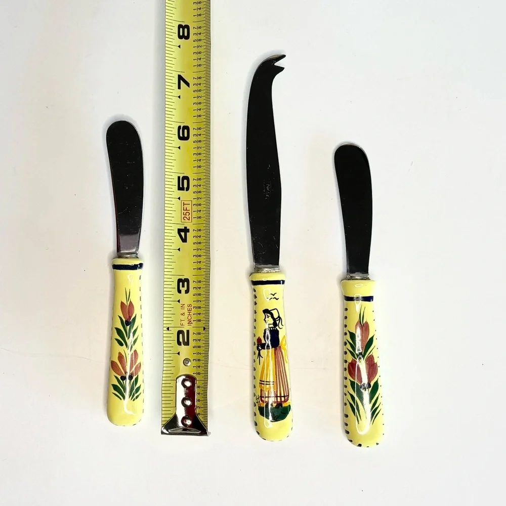 Henroit Quimper Cheese Knife Spreader Set for Charcuterie Board