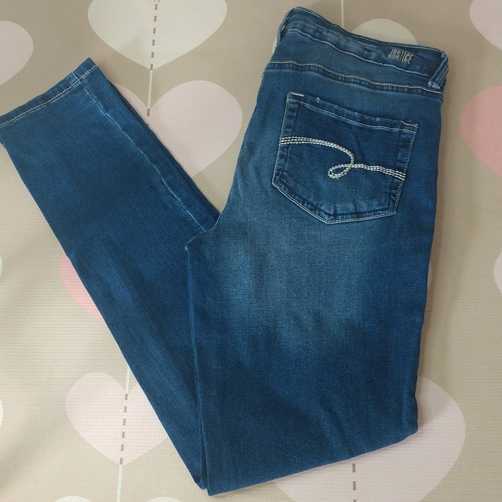 Justice mid rise skinny jeans. Size 16 plus
