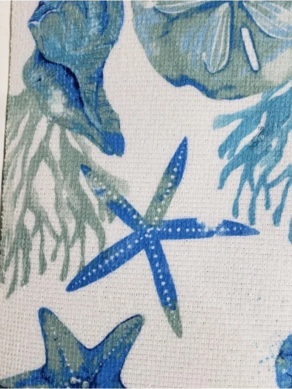 Starfish Print Dish Drying Mat - Blue Seafoam Colors