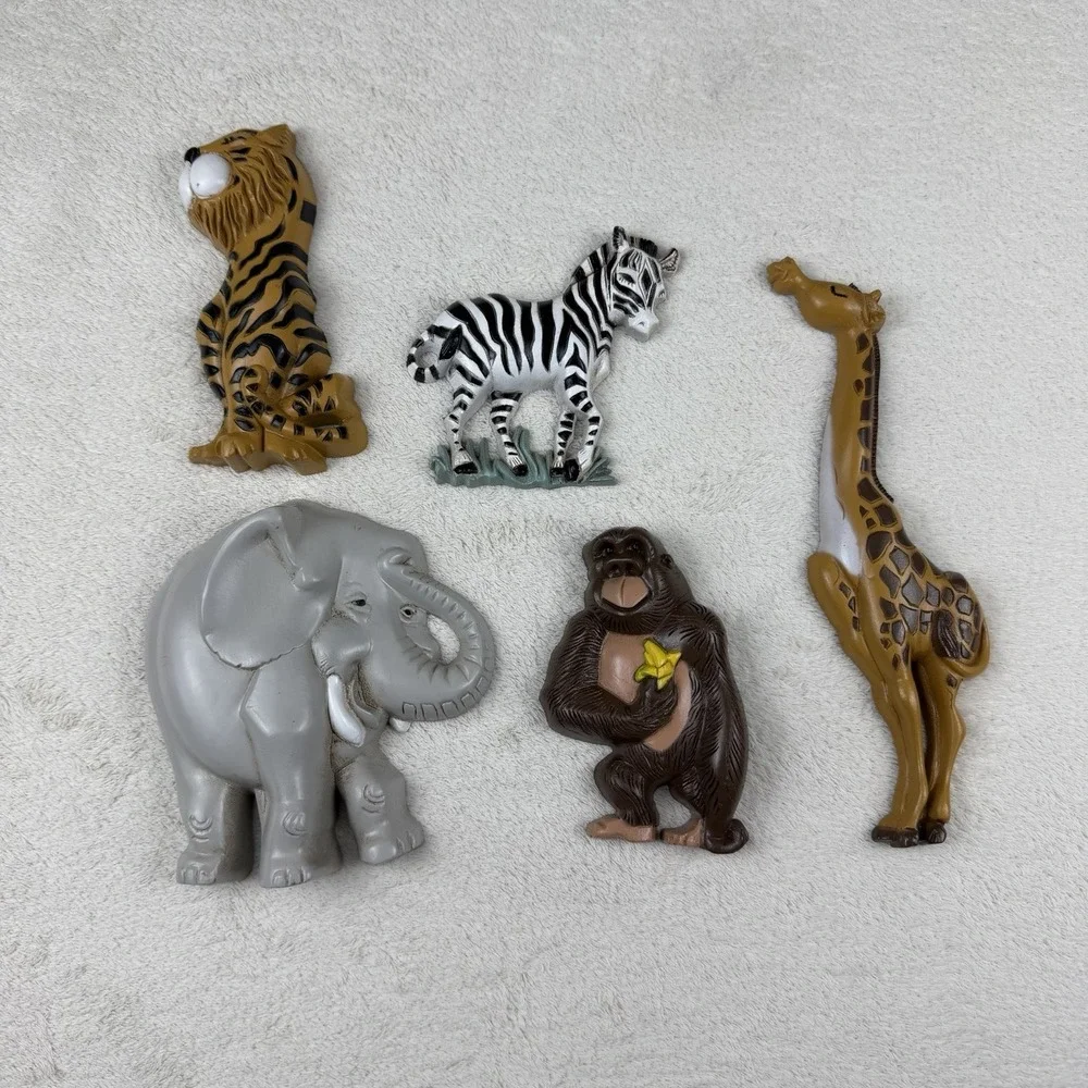 Vintage Burwood‎ Products Co Jungle Safari Animal Wall Art Lot- 90's Boho