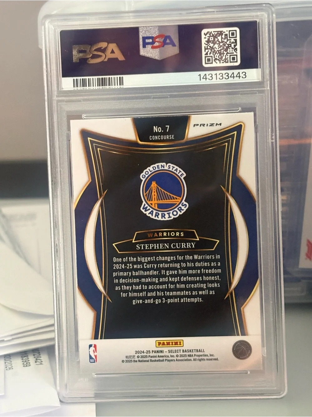 Panini curry stephen psa