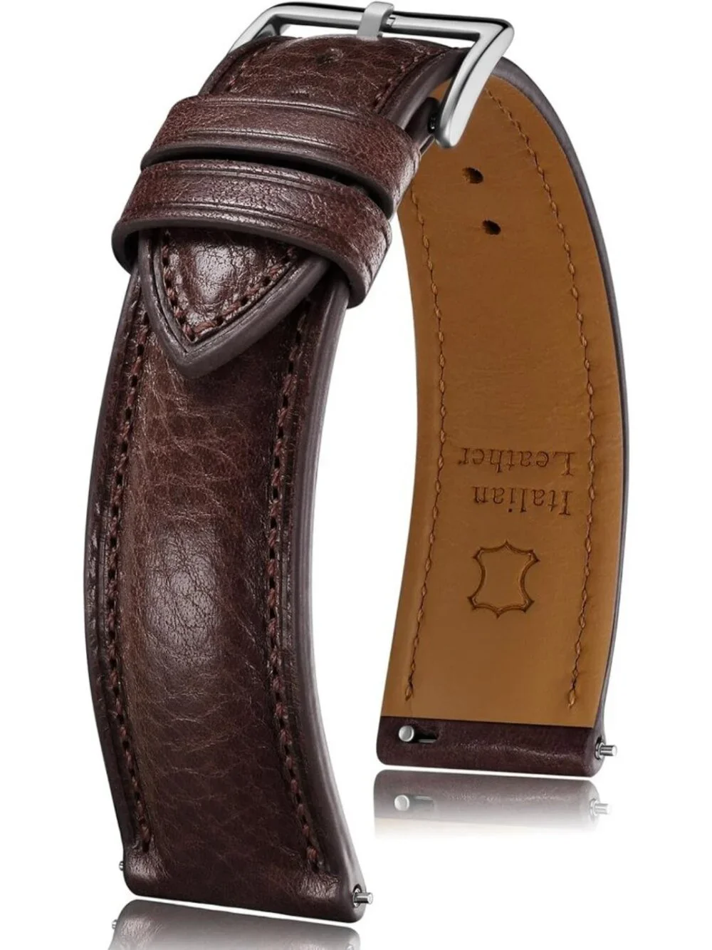 Italian Leather Watch Band - Vegetable-Tanned Full Grain, Quick Release