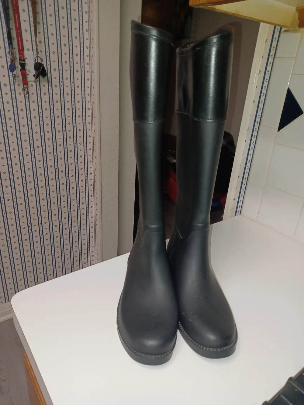 Tory Burch Black Logo Rain Boots