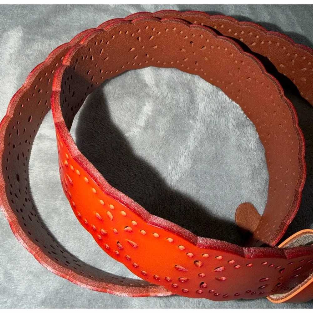 🧡 Elegant Perforated Western Belt