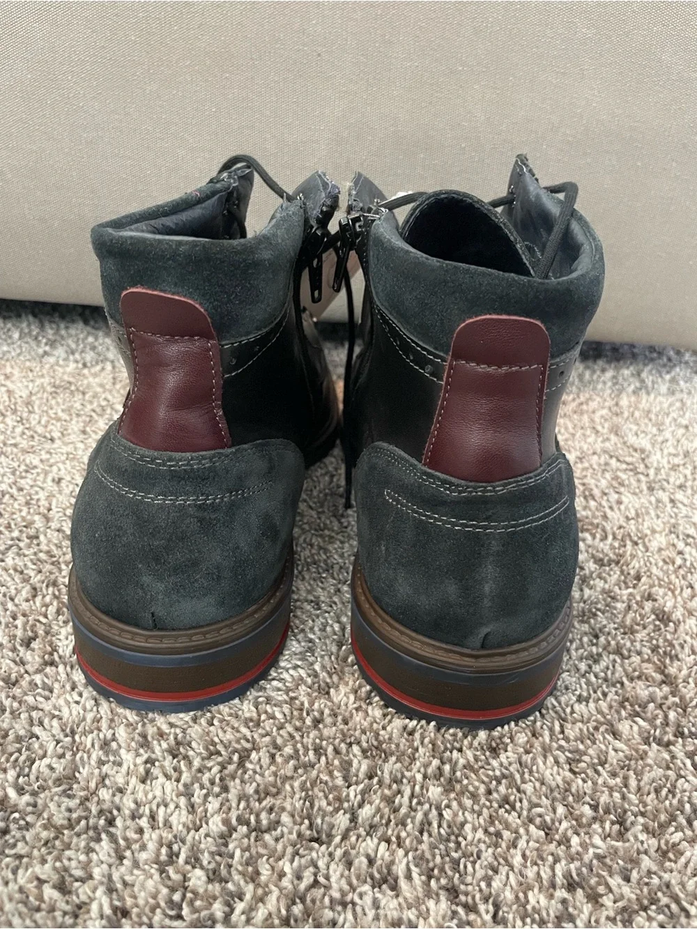 Italian made Men's Black Lace-Up Casual Boots