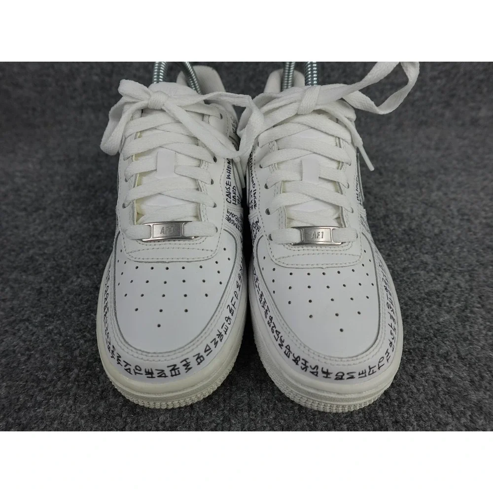Nike Air Force 1 Low Custom Leah Kirsch White Graffiti Script AF1 4.5Y 6 Women‎