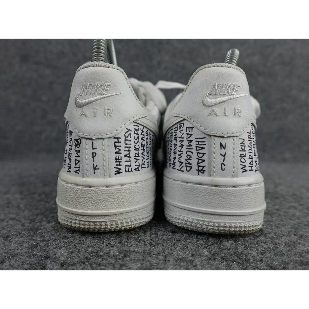 Nike Air Force 1 Low Custom Leah Kirsch White Graffiti Script AF1 4.5Y 6 Women‎