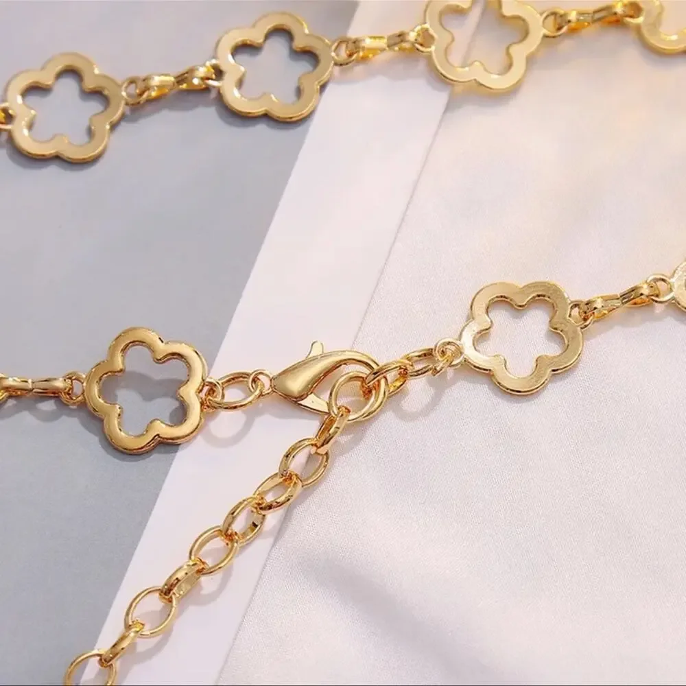 Gold Clover Leaf Waist Chain Belt