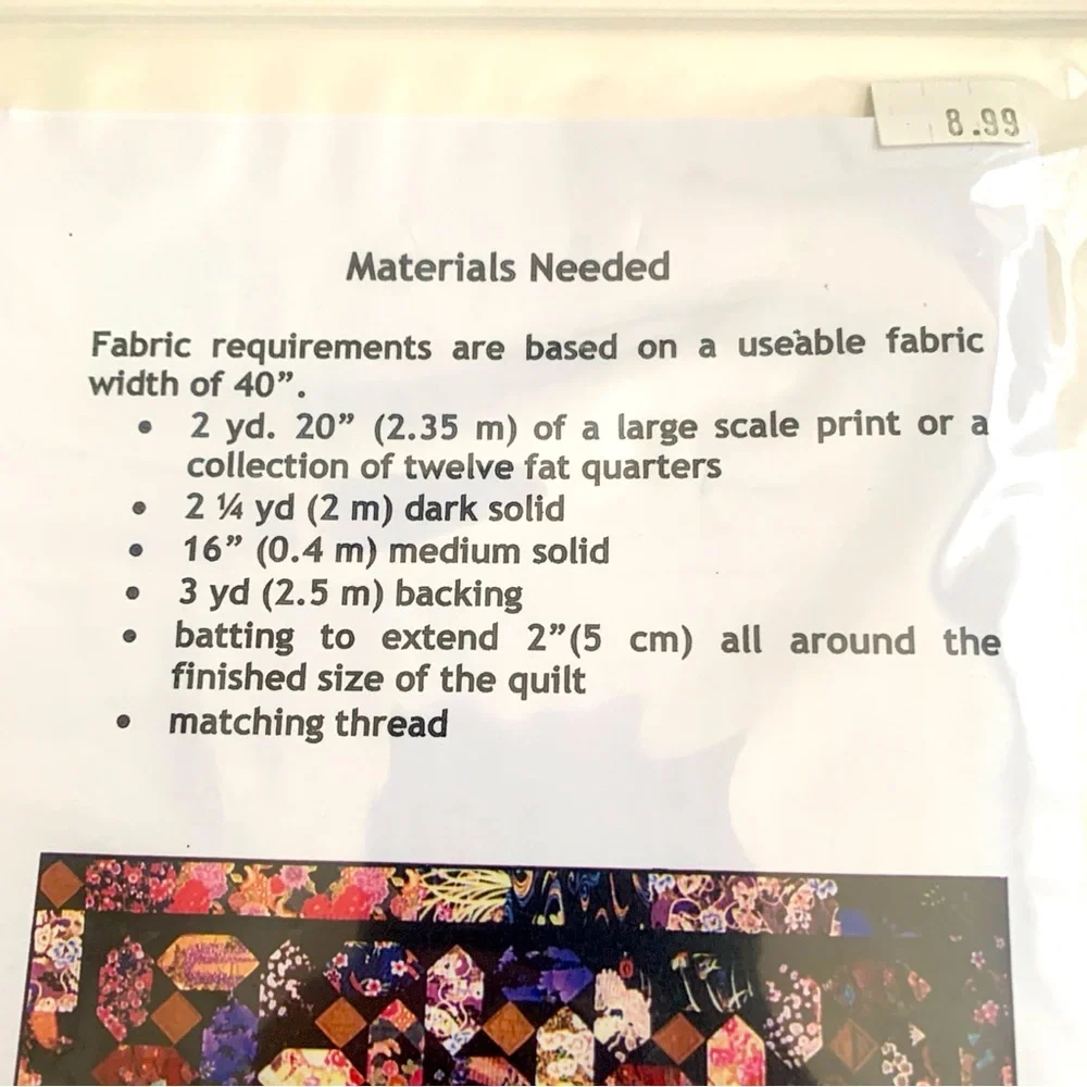 Oriental Tiles and Bargello Kimono Quilt Patterns Lot of 2 NWT