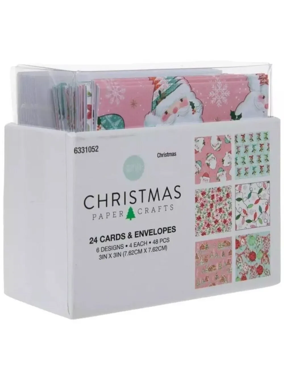 Christmas Yuletide Paper Mini Cards Envelope Set 24 Pcs 3x3 Hobby Lobby Coquette