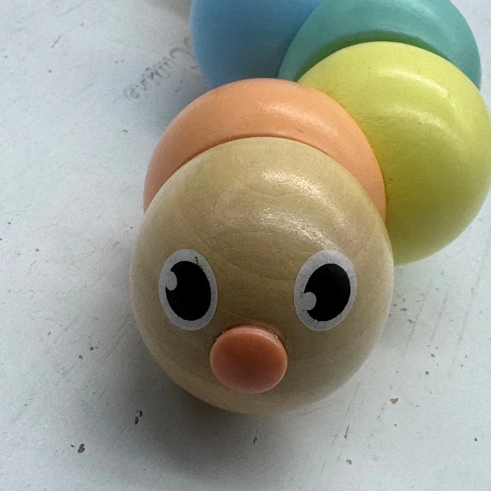 Classic World Wooden Caterpillar Toy Flexible Pastel Twistable Sensory Toddler