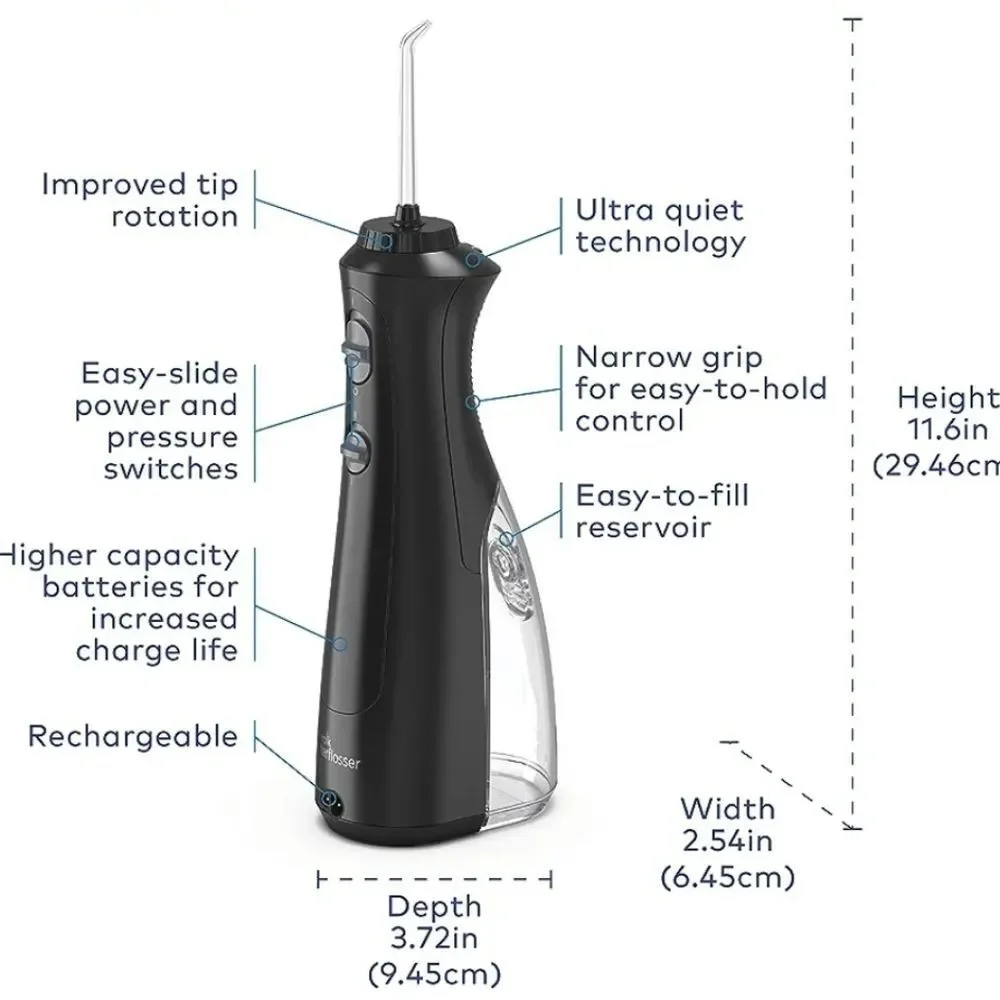 Waterpik‎ Cordless Pearl Waterflosser- Black