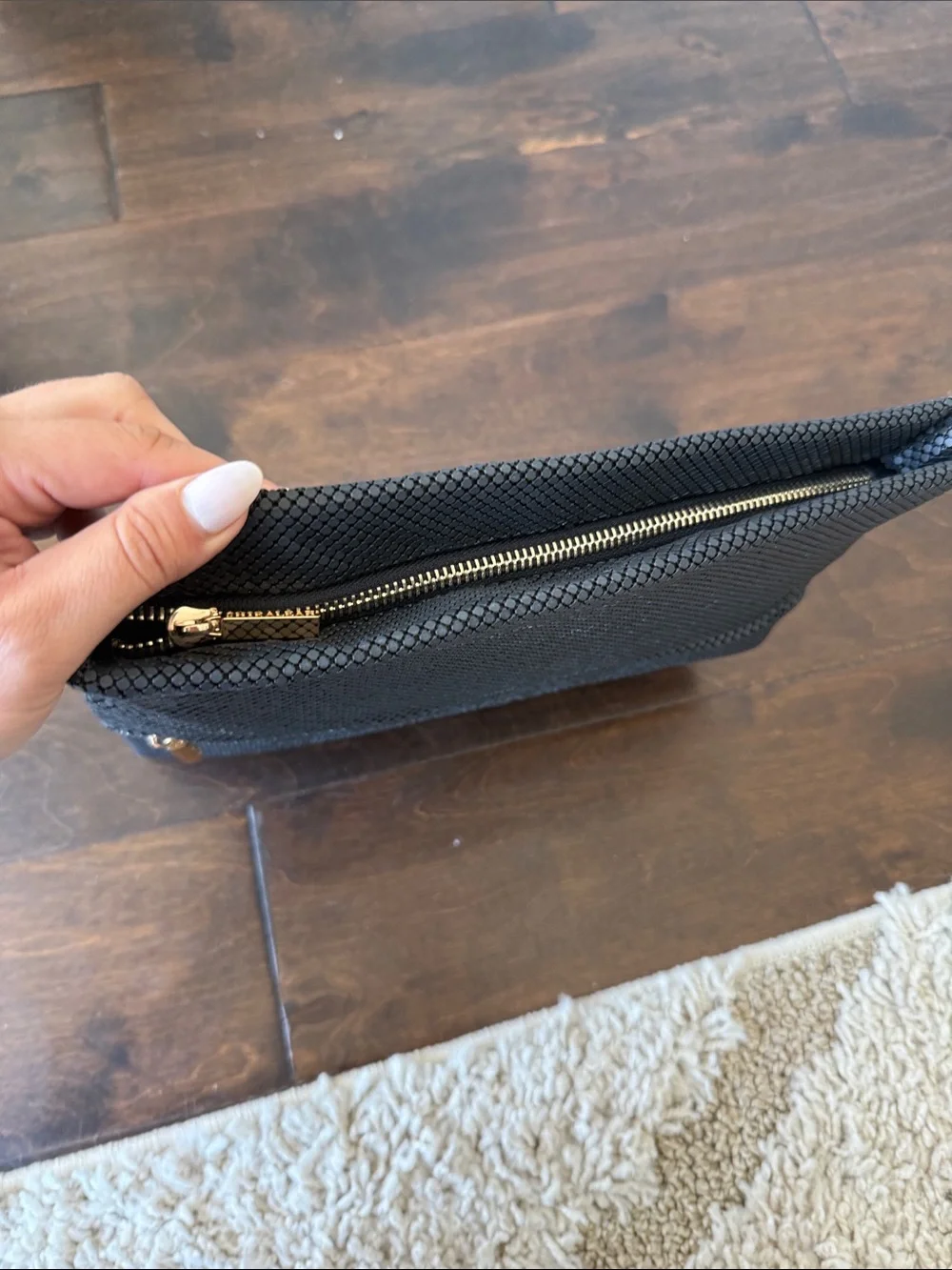 Shiraleah Black Mesh Fold-Over Clutch