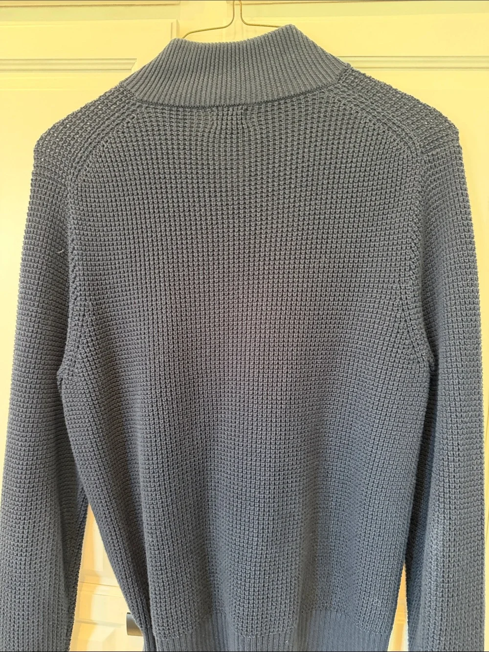 J. Crew Men’s Half-Zip Waffle Knit Sweater - Slate Blue