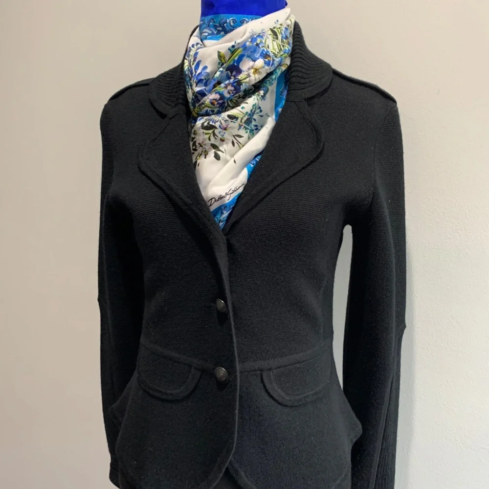 DOLCE & GABBANA Square Silk Scarf Blue white Vase floral flower 50x50 twilly D&G