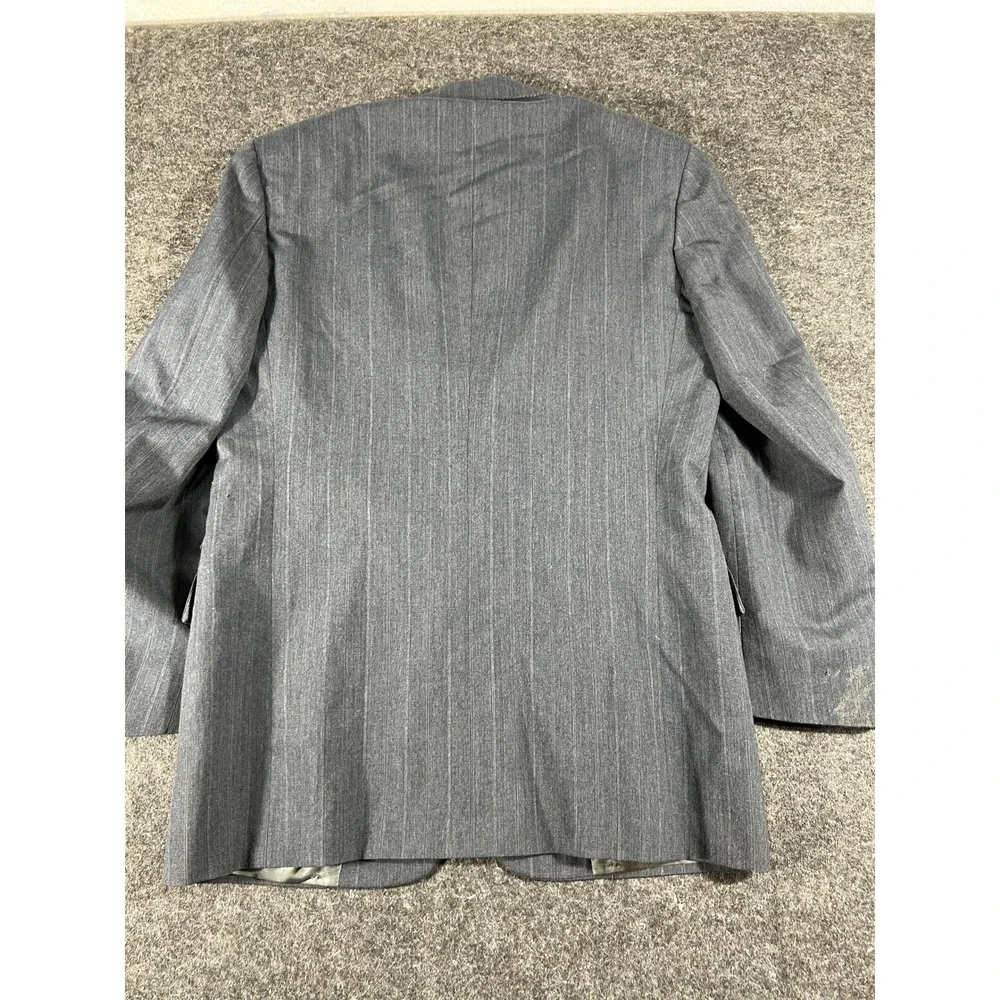 Christian Dior Monsieur Blazer Jacket Mens 40L Grey Pinstripe Wool Preppy Office