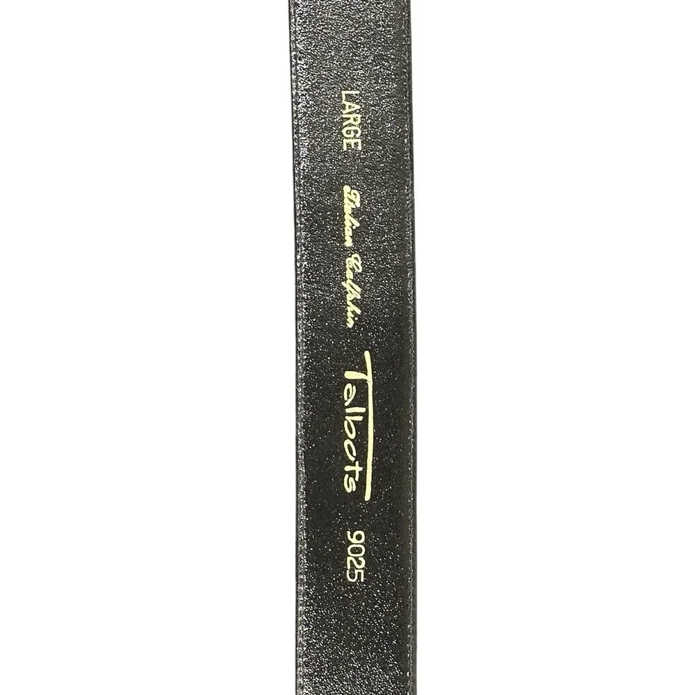 Vintage Talbots 9025 Black Italian Calfskin Leather Belt Women's Large L READ