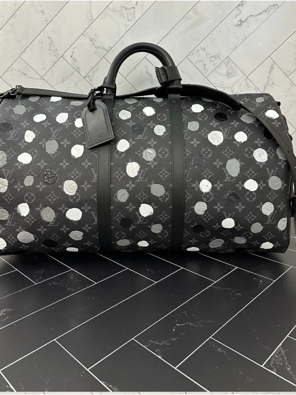 Louis Vuitton Eclipse Kusama Keepall 55 Bandouliere