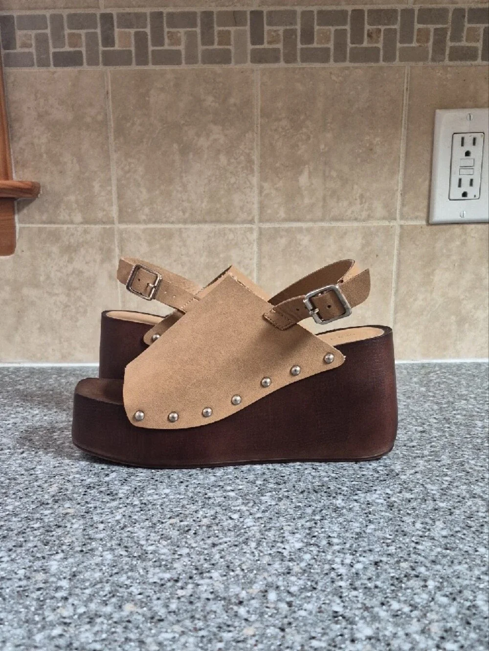 Madden Girl Platform Slingback Sandals in Tan