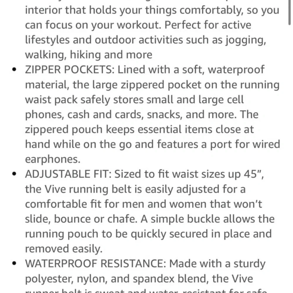 Vive Running Belt