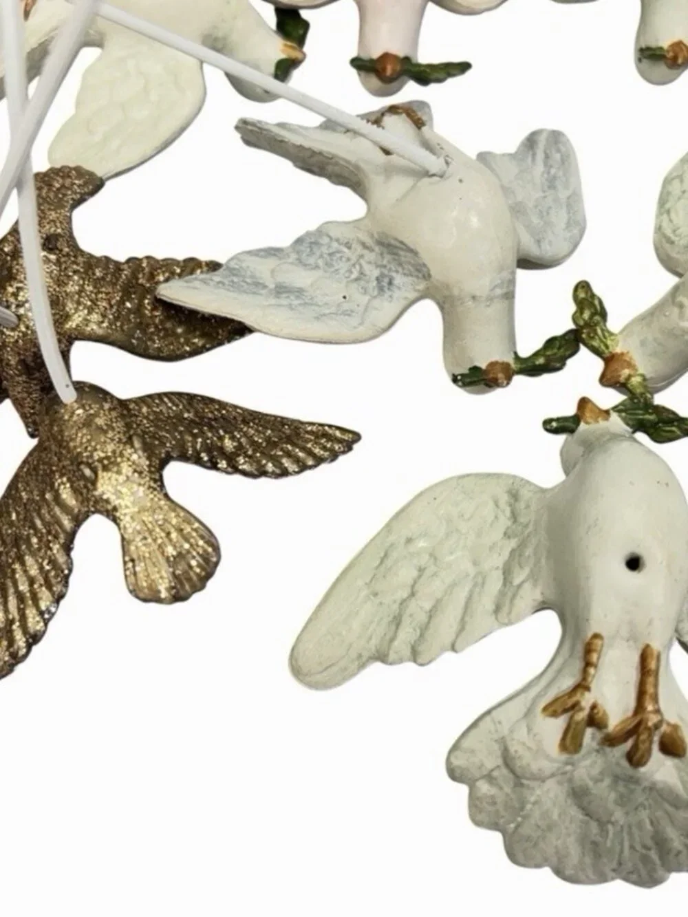 Vintage Peace Dove Bird Ornament Lot Of 15 Christmas Tree Holiday