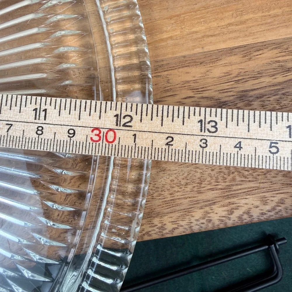 Jeannette Glass Anniversary Pattern Clear Pressed Glass 12 Inch Round Cake Plate