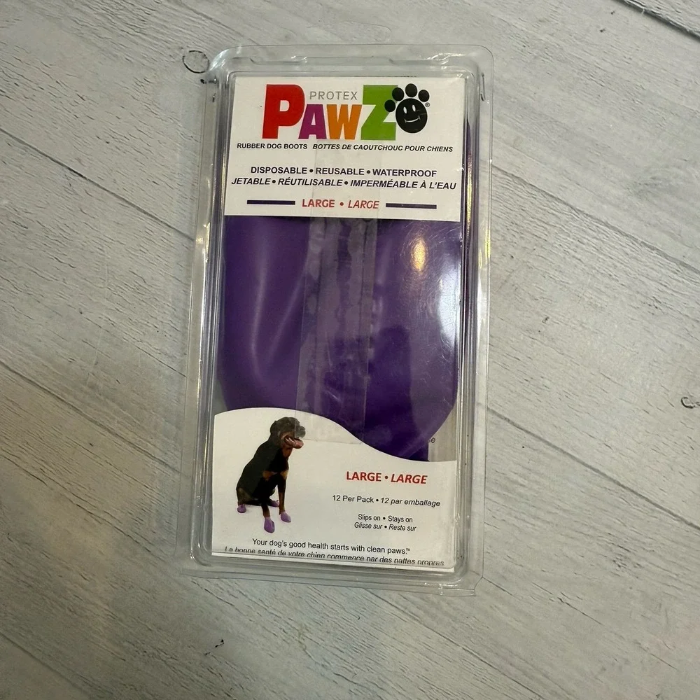 Pawz purple rubber‎ dog boots 12 pack large NEW