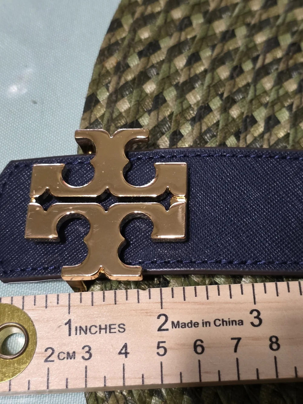 Women's Tan Leather reversible Belt with Gold Buckle Unbranded Used