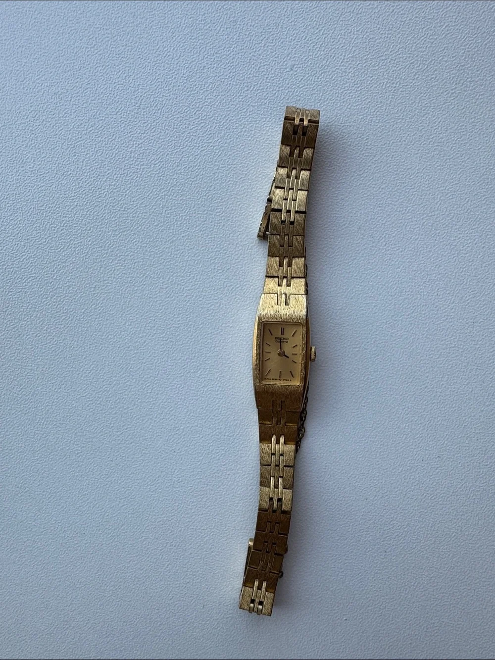Seiko Gold-Tone Rectangular Bracelet Watch Needs Battery