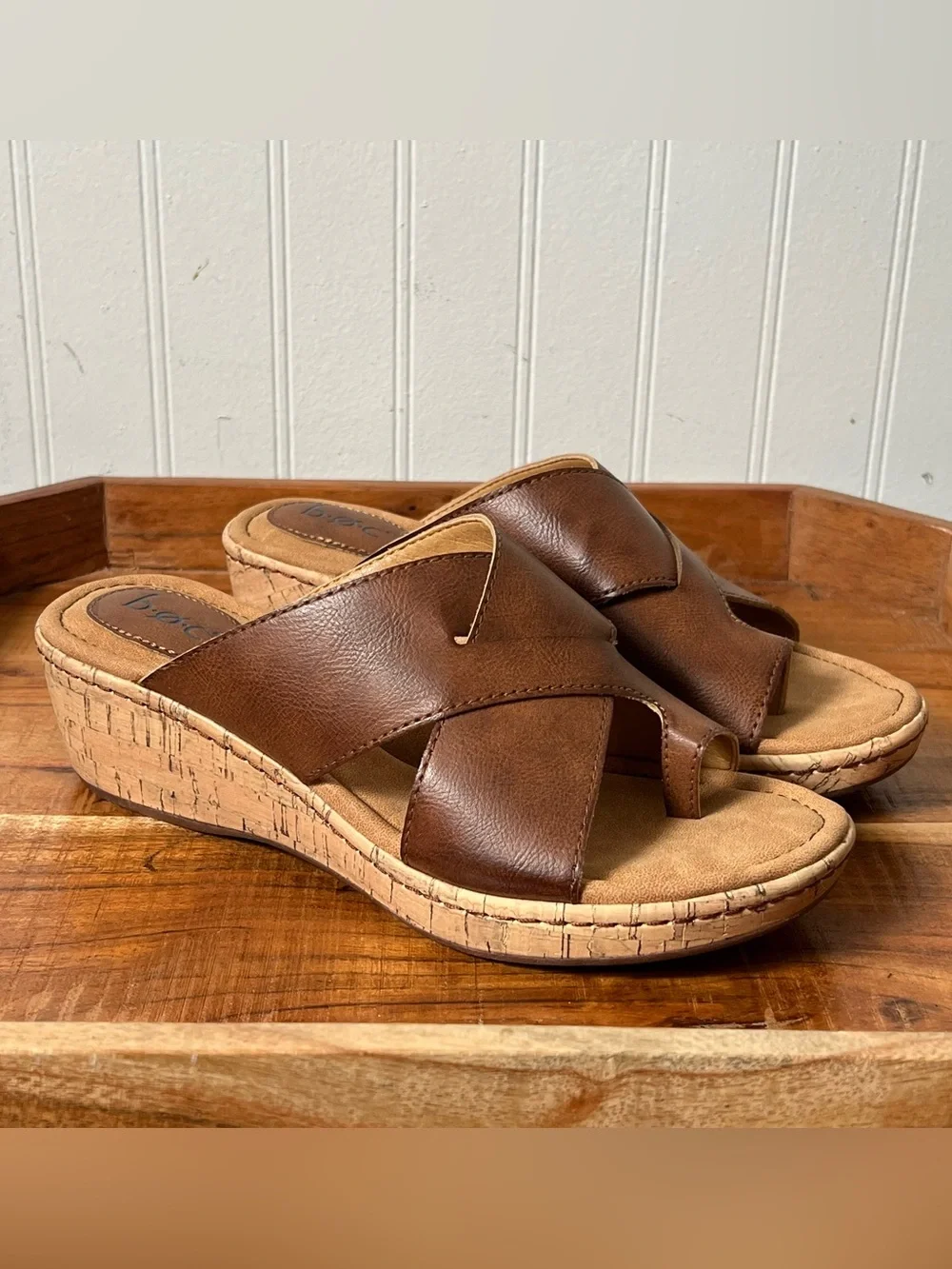 BOC Size 8 Brown Wedge Sandals