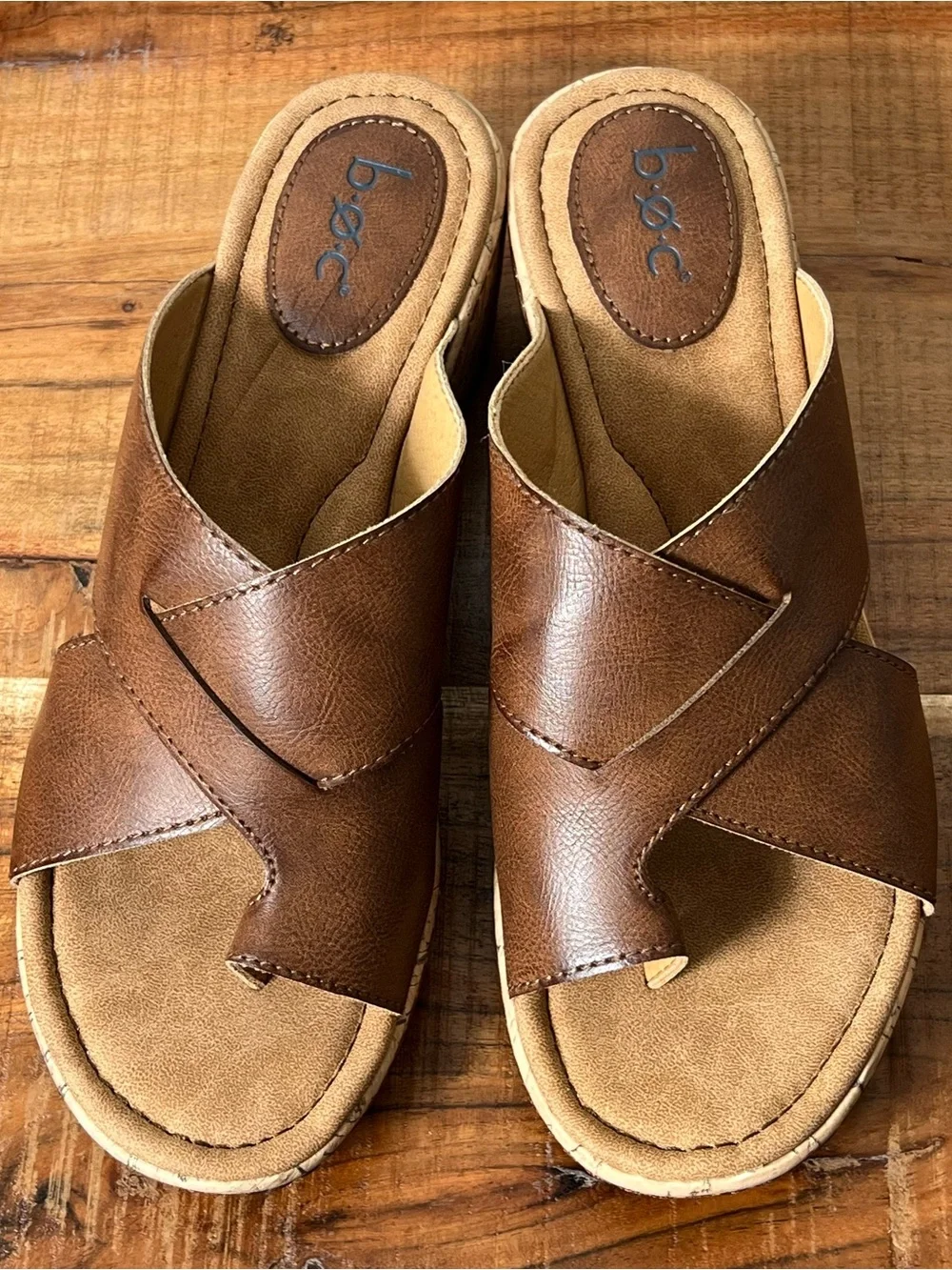 BOC Size 8 Brown Wedge Sandals