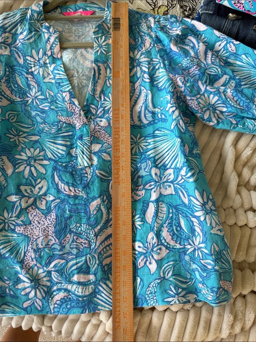 Lilly Pulitzer MiaLeigh elbow length linen top size 2