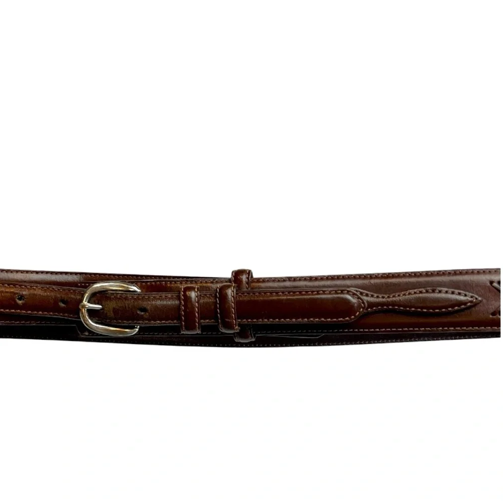 Men’s Nocona Brown Belt #N2476802 Size 40 W/Silver Buckle Fishtail Braid