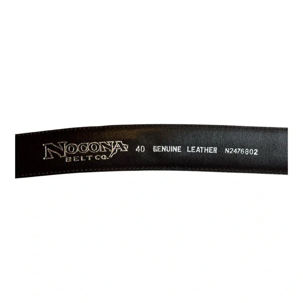 Men’s Nocona Brown Belt #N2476802 Size 40 W/Silver Buckle Fishtail Braid