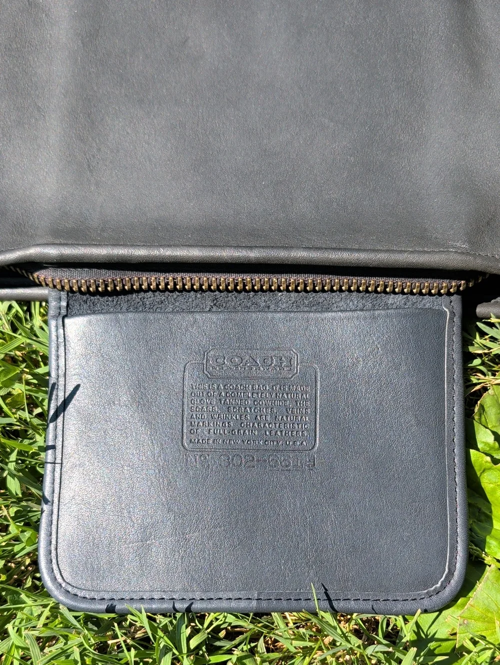 Vintage NYC Navy Large Slim Clutch Wristlet / Document case