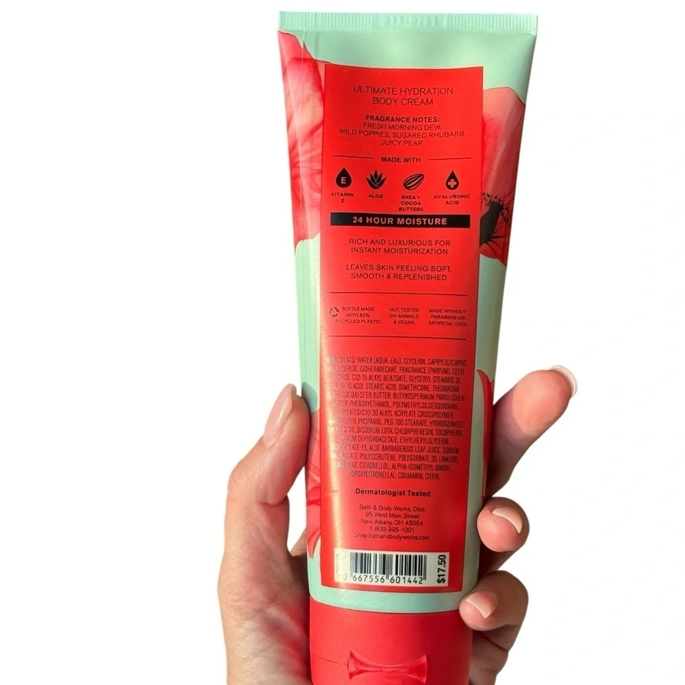 Bath & Body Works Poppy Body Cream 24 Hour Moisture 8 oz