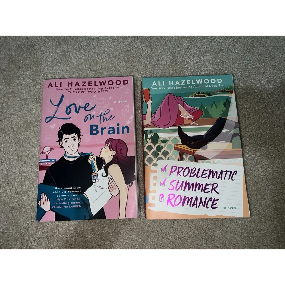 2 Ali Hazelwood Paperback Books-Problematic Summer Romance & Love On The Brain