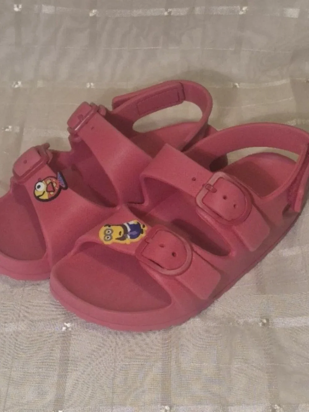 WONDER NATION Toddler Boys Size 11-12 EVA Two Buckle Sandals Ankle Strap • Red